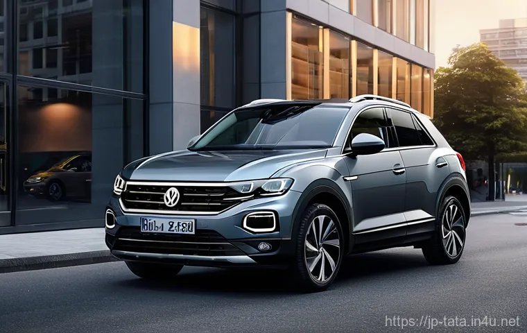 타타 펀치와 폭스바겐 티록 비교 - **A compact, bright orange Tata Punch SUV** with a dual-tone roof, featuring its bold front grille, ...