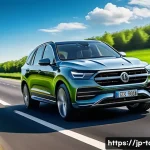 타타 넥슨 디젤과 가솔린 모델 비교 - A sleek modern diesel car driving smoothly on a long highway surrounded by lush green countryside un...